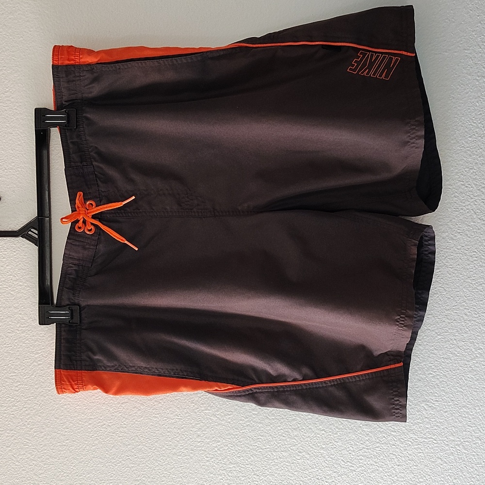 Nike Orange and Brown Swim Trunks Size Large